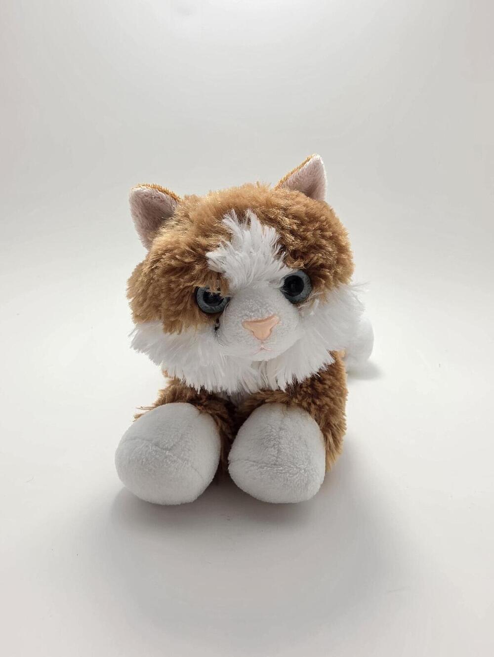 Aurora Laying Down Tabby Cat Plush (6 inch)